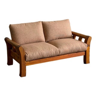 Mid 20th Century Pine Loveseat Sofa For Sale