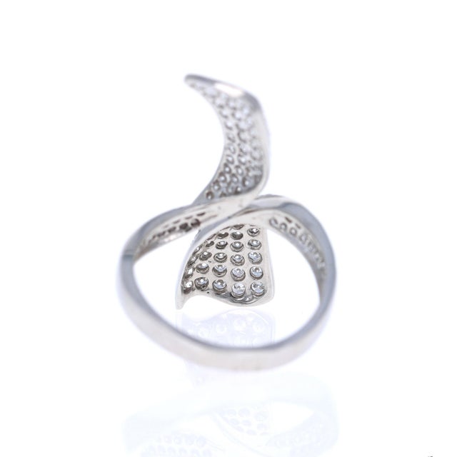 1.09 Carat Round Cut Diamond White Gold Cocktail Ring, Size 7 For Sale - Image 4 of 5