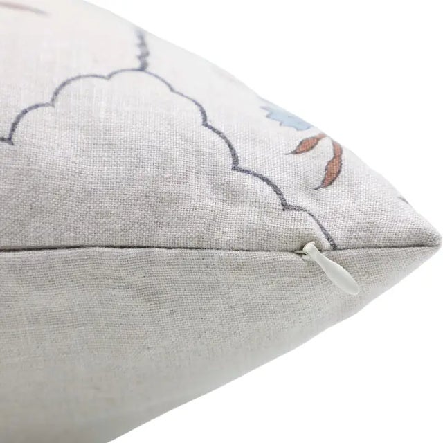 Art Deco Fabdivine Handmade Block Printed Cushion Cover 18x18 Inch Pure Linen- Vidhya For Sale - Image 3 of 4