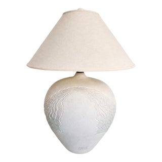 Large 1980's Plaster Table Lamp by Lee Reynolds For Sale