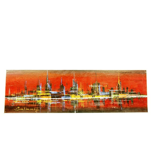 Skyline Acrylic Painting, 1970s For Sale - Image 11 of 14