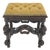 19th Century Italian Baroque Carved Stool or Bench, Linen and Oak, Italy 1800s For Sale