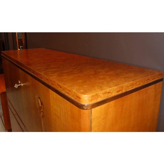 Wood Swedish Art Deco Intarsia Storage, Bar Cabinet For Sale - Image 7 of 11