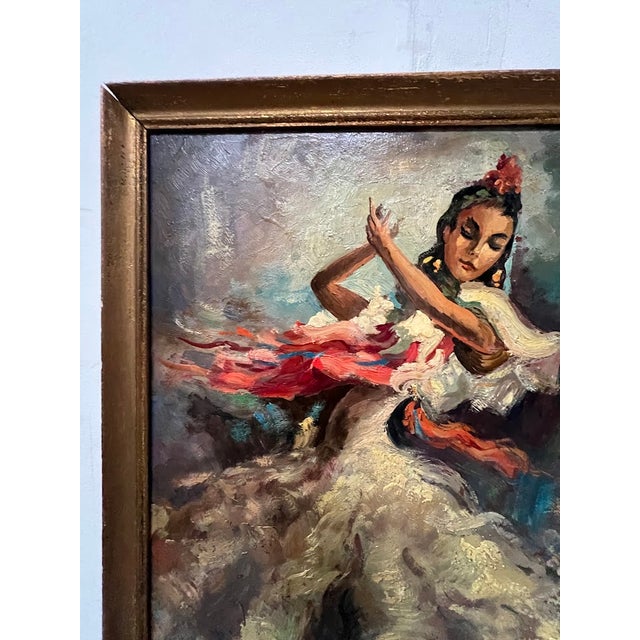 Beige The Flamenco Dancer, 1920s, Oil on Hardboard, Framed For Sale - Image 8 of 17