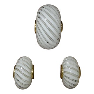 Murano Glass Wall Lights from F. Fabbian, Italy, 1980s, Set of 3 For Sale