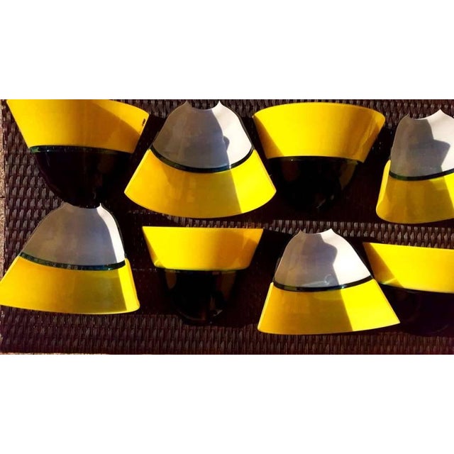 1990s Pair of Murano Yellow and Black Glass Wall Sconces, Late 20th Century For Sale - Image 5 of 5