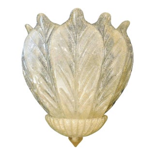 1960s Amber Murano Graniglia Leaves Sconces For Sale