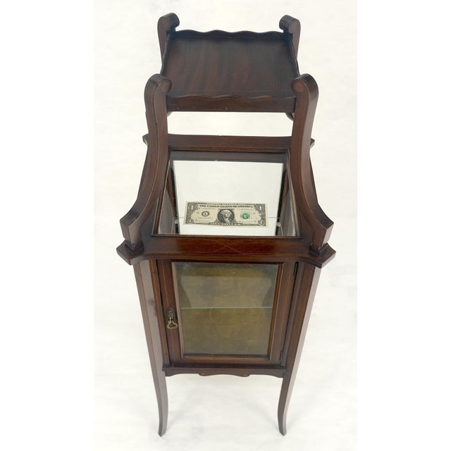 Wood Victorian c1900s 360 Degree Center Vitrine Display Cabinet Showcase Clean! For Sale - Image 7 of 18