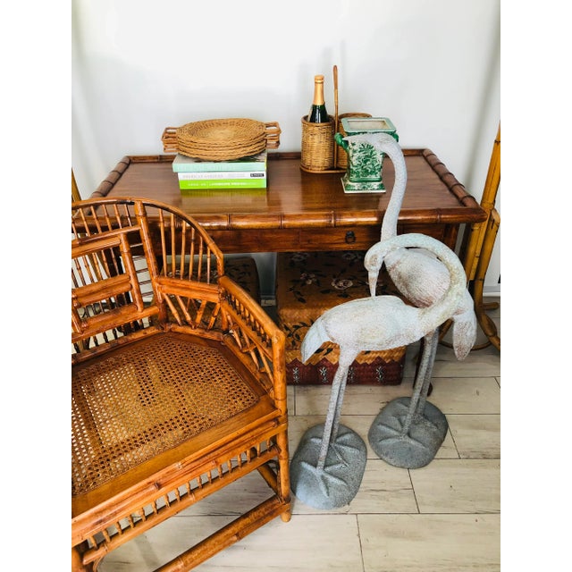 Contemporary Faux Bamboo Console Table For Sale - Image 9 of 13