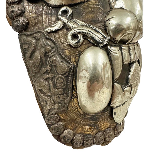 Early 20th Century Tibetan Buddhist Kapala Turtle Shell Ritual Mask For Sale In Los Angeles - Image 6 of 13