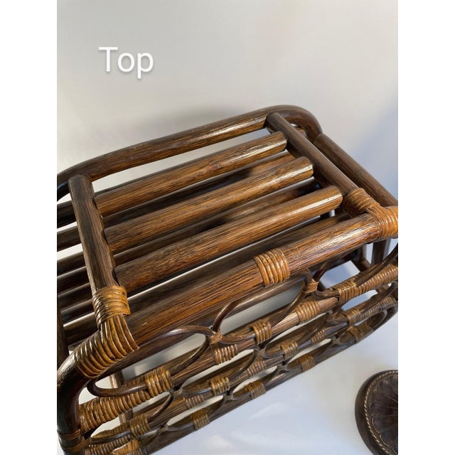 Wood 1960s Vintage Bamboo 12-Bottle Wine Rack For Sale - Image 7 of 12