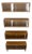 Mid-Century Modern Sliding Glass Doors 4 Bays Stacking or Hanging Bookcase For Sale