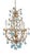 Cage Basket Chandelier with Azure Crystal Drops, 1960s For Sale
