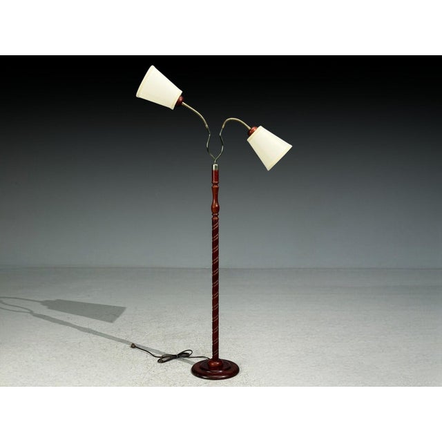 Mid-Century Modern Markslöjd, Floor Lamp, Wood, Metal, Fabric, Sweden, 1970s For Sale - Image 3 of 13
