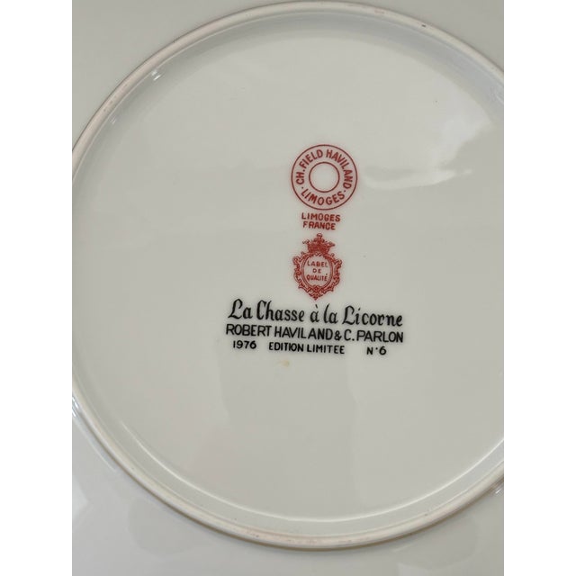 Ceramic 1970s French Limoges La Chasse À La Licorne Limited Edition Haviland Plates, a Pair For Sale - Image 7 of 9
