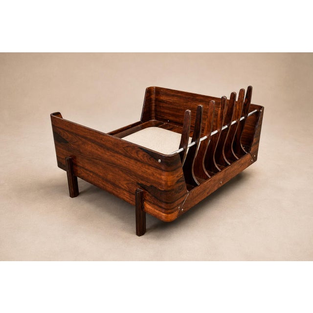 Pair of Brazilian Modern Rosewood and Mohair Armchairs by Bertomeu, 1960s For Sale - Image 15 of 18