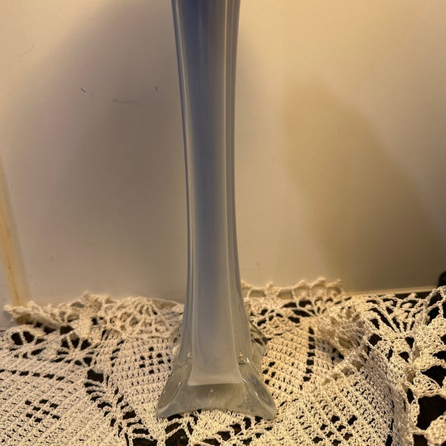 Art Nouveau Mid Century Glass Vase With Colbert Blue Jack in the Pulpit For Sale - Image 3 of 10