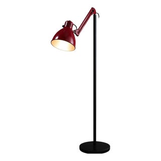 Red and Black Arma Adjustable Floor Lamp from Metalarte, 1970s For Sale