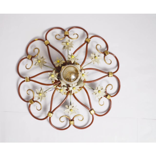 Vintage Italian Petal Flush Mount, 1950s For Sale - Image 4 of 11