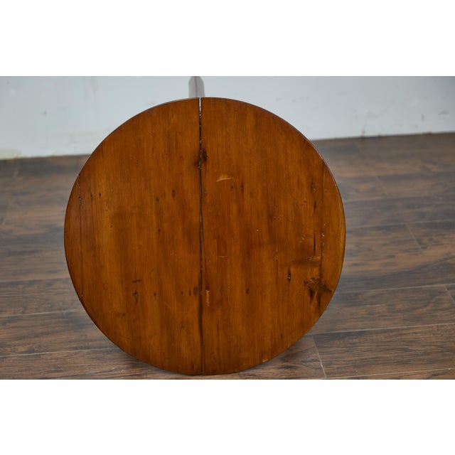 19th Century English Pine Cricket Table with Circular Top and Tripod Base For Sale - Image 12 of 12