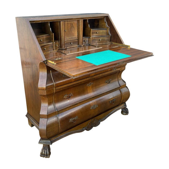Baroque Style Bombe Secretaire, 1940 For Sale - Image 16 of 16