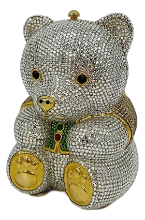 Judith Leiber Swarovski Crystal Spencer Bear Minaudiere