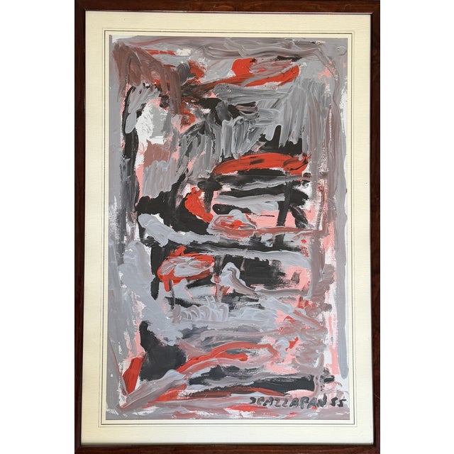 Spazzapan, Modern Abstract Painting, 1970s, Mixed Media For Sale