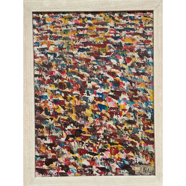 R. Avind, Abstract Composition, 1960s, Oil on Panel For Sale - Image 16 of 17