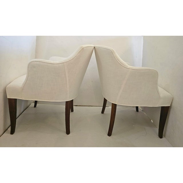 Wood Newly Upholstered 1940s Tailored French Club Lounge Chairs -a Pair For Sale - Image 7 of 9