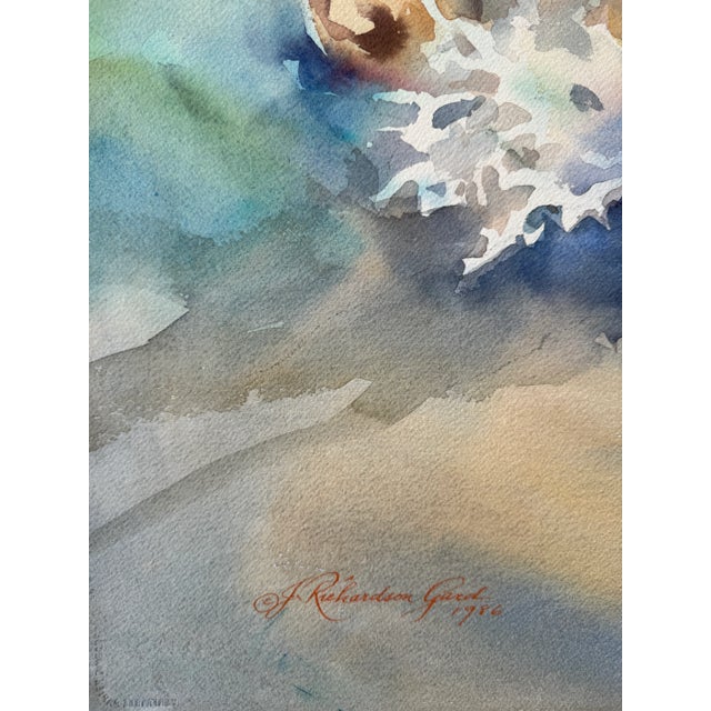 Unframed canvas painting of seashells by mid century artist Judy Richardson Gard. 1938-2005. The neutral colors will go in...