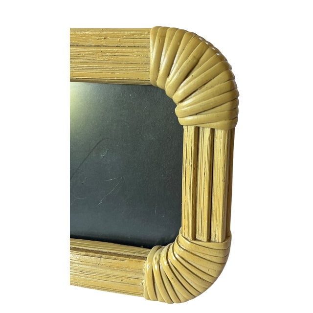 Contemporary Vintage Bamboo & Wrapped Rattan Picture Frame 3x5 Image After Ralph Lauren Bunny Williams For Sale - Image 3 of 10