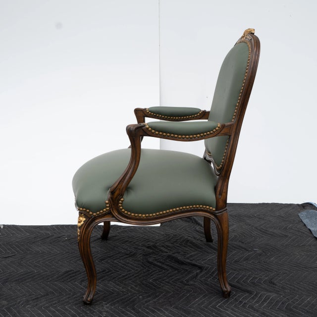 French Late 20th Century Pair of Custom Built Louis XVI Bergere Armchairs For Sale - Image 3 of 6