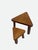 Brown Brutalist Oak Triangle Nesting Tables in style of Pierre Chapo, 1970s, Set of 2 For Sale - Image 8 of 9