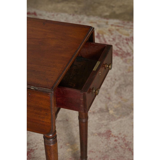 19th Century English Mahogany Petite Pembroke Table For Sale - Image 9 of 9