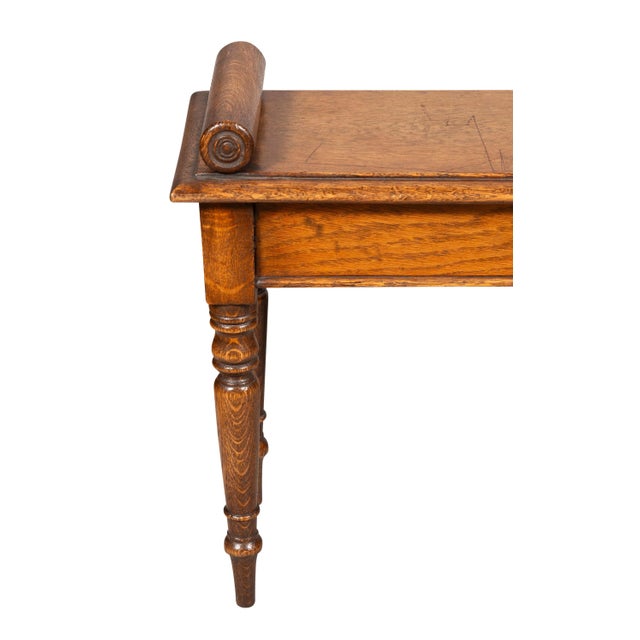 Schoolbred Style Oak Benches - a Pair For Sale - Image 10 of 12