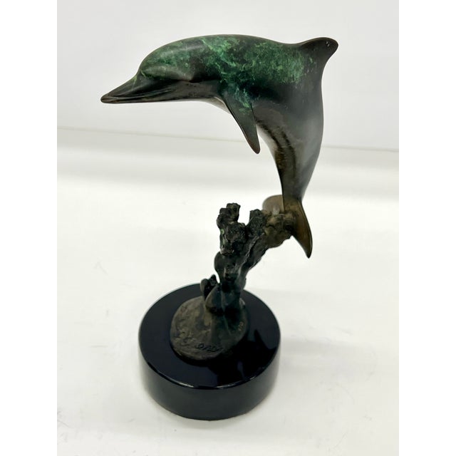 The Majestic Dolphin Signed Dale Evers - 7/450 Limited Edition, Bronze With Marble Base For Sale In Detroit - Image 6 of 11