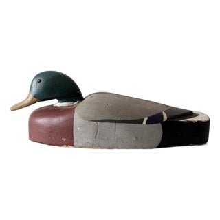 Vintage Folk Art Mallard Duck Decoy Large For Sale