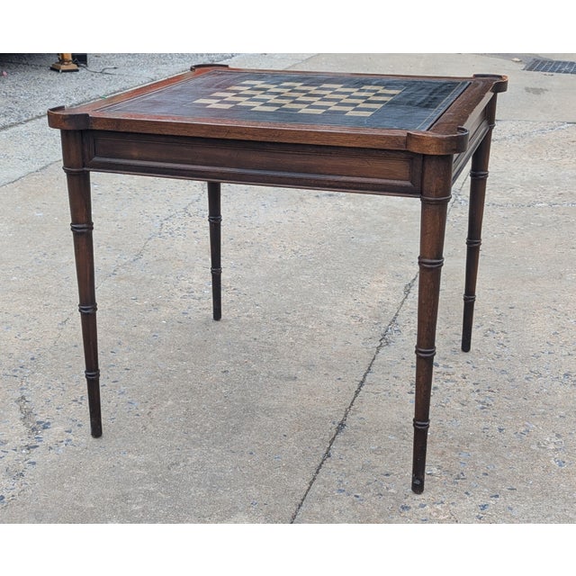 This 1967 Drexel masterpiece is an elegant four-person game table that seamlessly blends style and utility. It features a...