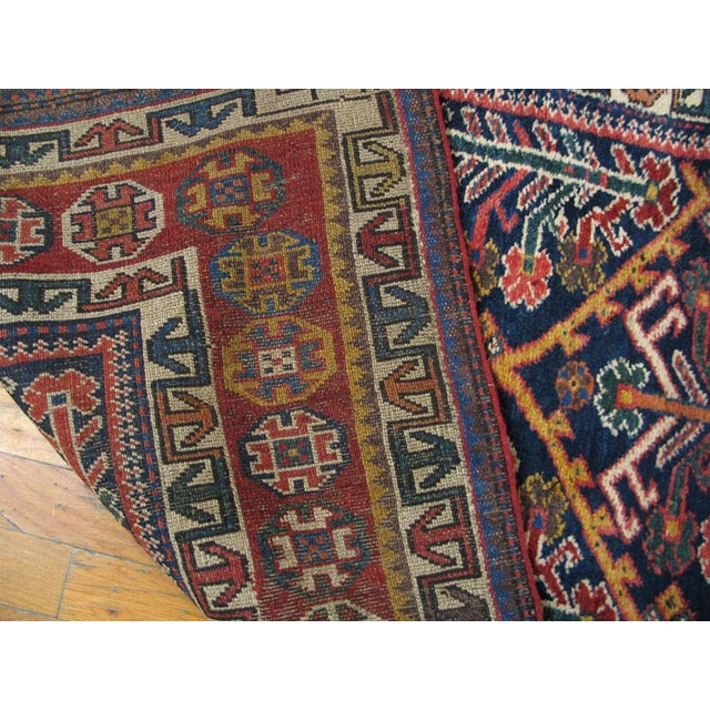 1930s Blue Navy Diamond Tribal Antique N.W.Persian Rug 3' 4" X 10' 3" Handknotted Wool Carpet For Sale In New York - Image 6 of 6