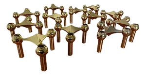 Gold-Plated Candleholders by Ceasar Stoffi & Fritz Nagel for BMF, 1960s, Set of 12
