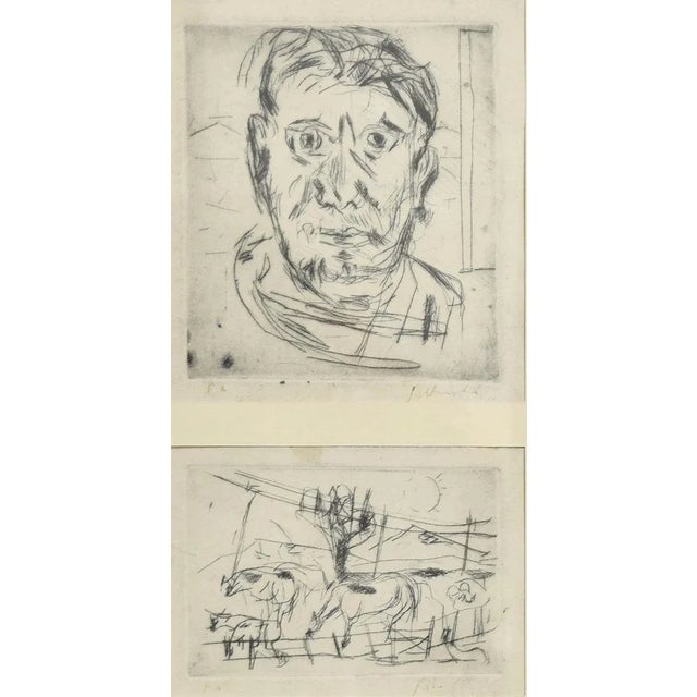 Pair of Compositions - Etching by N. Gattamelata - Late 20th Century Late 20th Century For Sale - Image 3 of 3