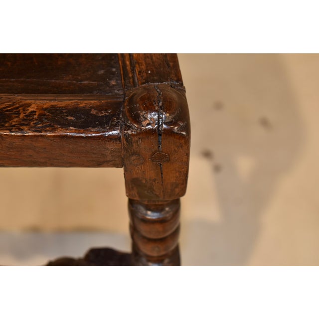 Early 18th Century Welsh Oak Joined Backstool For Sale - Image 9 of 15