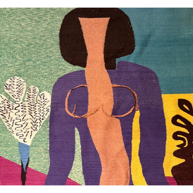 An eye-catching and evocative 1970s woven wall hanging after Henri Matisse. Fantastic craftsmanship, color palette, and...