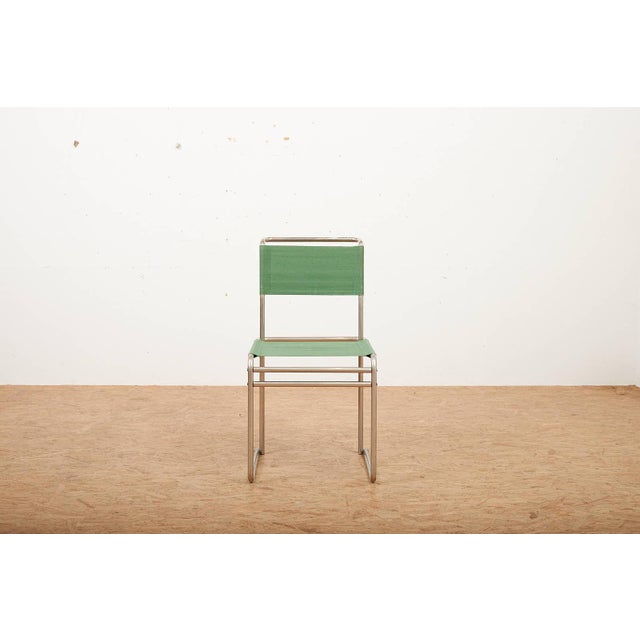 B5 / B40 Chair in Chrome-Plated Tubular Steel with Green Fabric Seat by Marcel Breuer for Tecta, 1980s For Sale - Image 14 of 14