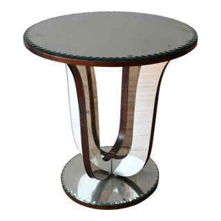 French Tulip Form Mirrored Accent Table For Sale