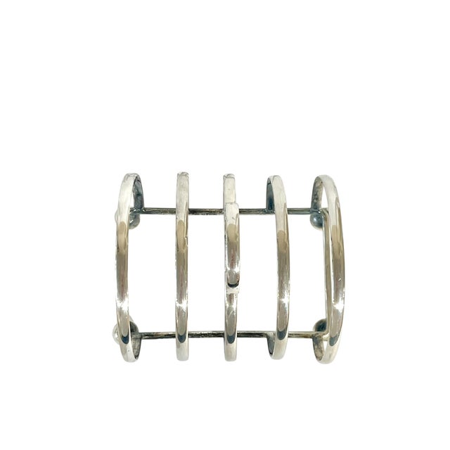 Metal Antique English Sheffield Silver Art Deco Toast Rack For Sale - Image 7 of 10