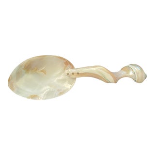 20th Century Organic Sculptural Mother-of-Pearl Shell Caviar Serving Spoon For Sale