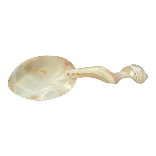 20th Century Organic Sculptural Mother-of-Pearl Shell Caviar Serving Spoon For Sale