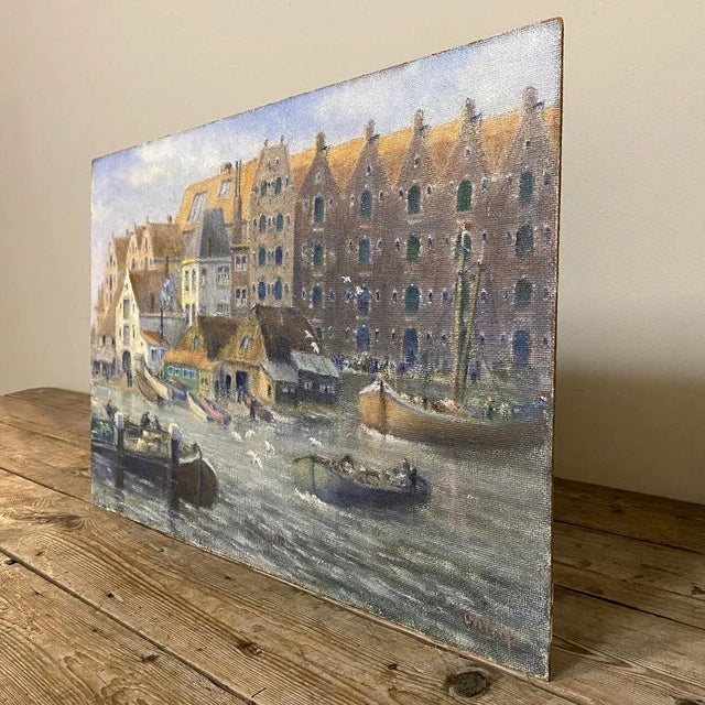 Antique Oil Painting on Board by H. G. Ontrop (1880-1955) For Sale - Image 4 of 12