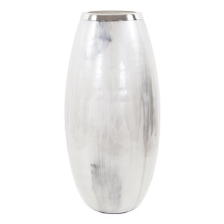 Sivas Glass Vase with Silver Accents- Short For Sale